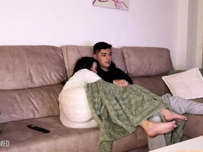 Hot latina gf can t focus on movies - ends up riding me hard