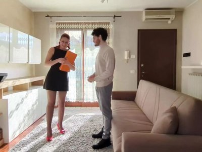 Hot italian real estate agent mira love fucks hard for property deal - amateur doggy style facial